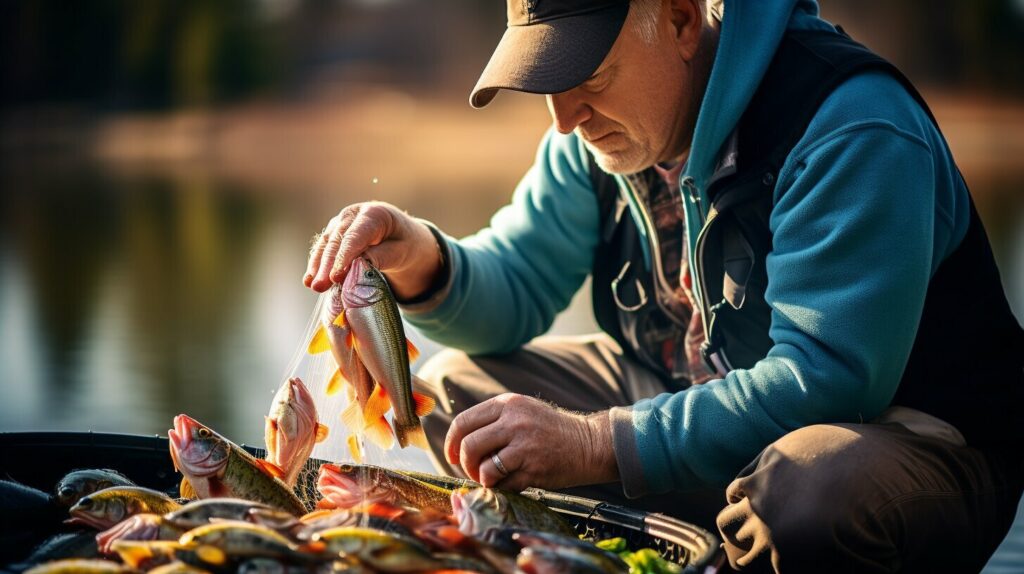 fisherman with day's haul